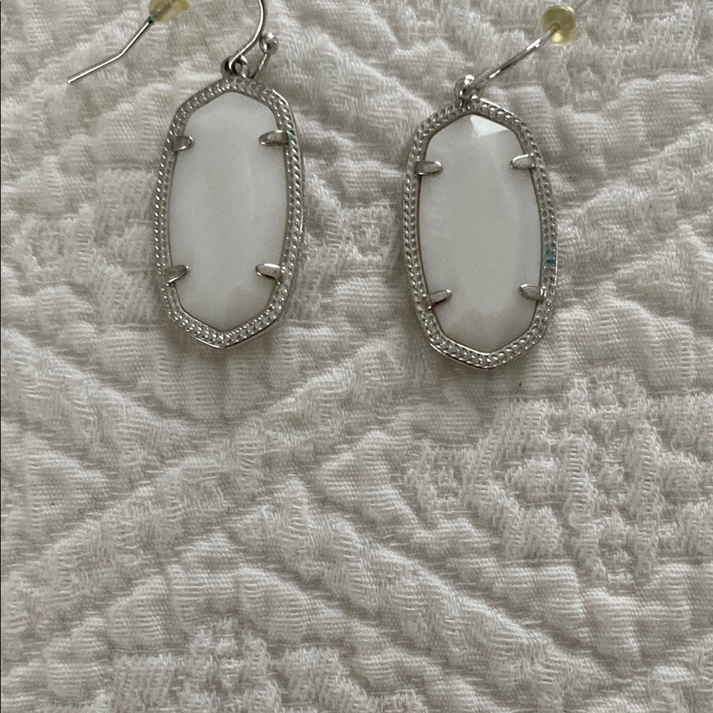 Elegant White and Silver Earrings
